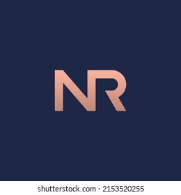 NR monogram fashion logo with gold gradient.