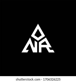 NR monogram logo with 3 pieces shape isolated on triangle design template