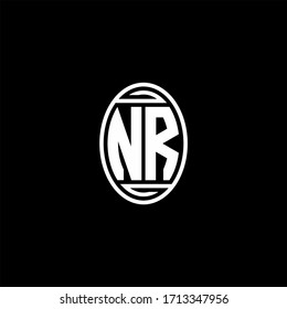 Nr Monogram Logo Isolated On Oval Stock Vector (Royalty Free ...