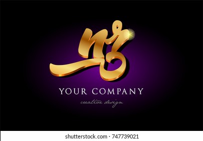 nr n r  alphabet combination letter logo in gold golden 3d metal beautiful typography suitable for banner brochure design
