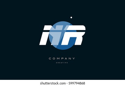 nr n r  blue circle dot big font alphabet company letter logo white design vector icon template 