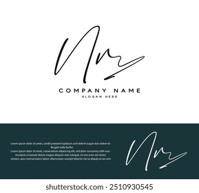 NR N R anfängliches Handschriftsignatur-Logo