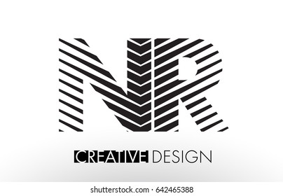 NR N R Lines Letter Design with Creative Elegant Zebra Vector Illustration.