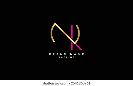NR, RN, Abstract initial monogram letter alphabet logo design