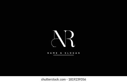 NR RN abstract vector logo monogram template