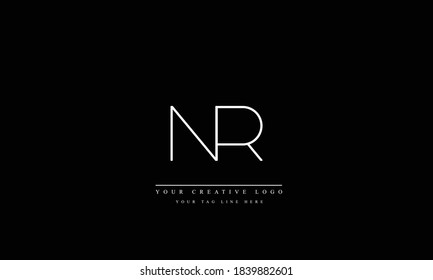 NR RN abstract vector logo monogram template