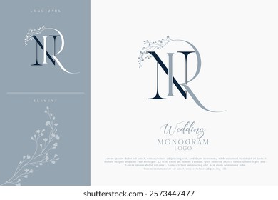 NR RN Initial Wedding Logo Monogram