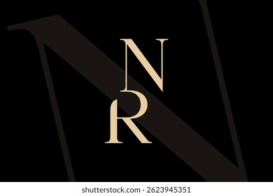 NR or RN letter logo icon design. Classic style luxury initials monogram.