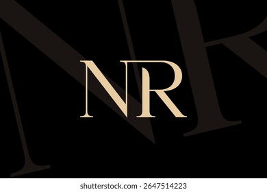 NR or RN letter logo icon design. Classic style luxury initials monogram.