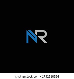 NR or RN logo designs with different colors and backgrounds
