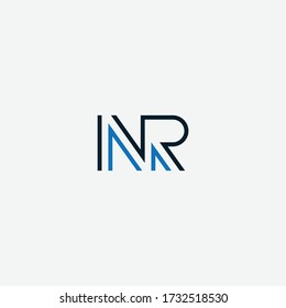 NR- oder RN-Logo-Designs mit unterschiedlichen Farben und unterschiedlichen Hintergründen