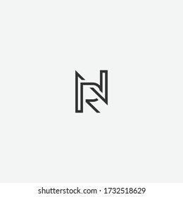 NR or RN logo designs with different colors and backgrounds