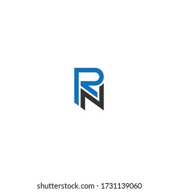 NR or RN logo and icon designs with different colors and backgrounds