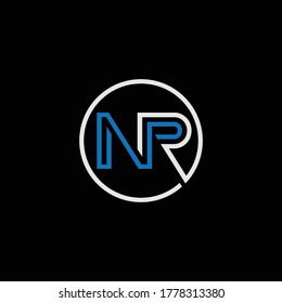 Logotipo NR o RN y diseños de iconos con diferentes colores