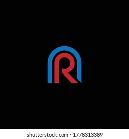 NR or RN logo and icon designs with different colors