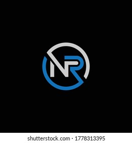 Logotipo NR o RN y diseños de iconos con diferentes colores