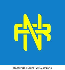 Logotipos de monogramas NR o RN superpuestos.	