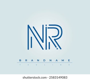 NR Technology Letter Logo Template. This tech letter logo is a graphic mark that uses letters to represent a technology company.