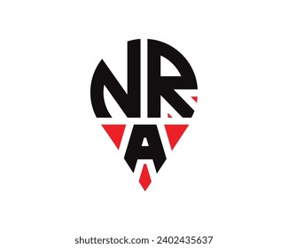 NRA letter location shape logo design