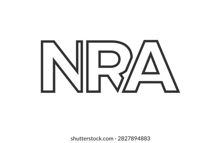 NRA logo design template with strong and modern bold text. Initial based vector logotype featuring simple and minimal typography. Trendy company identity ideal for businesses brand presence.