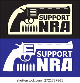 NRA-Support-Warnzeichen mit großem Revolver