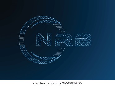 Diseño de Vector de logotipo de letra poli baja NRB. Diseño de logotipo de poliéster inferior NRB. Logotipo de poliéster bajo.