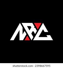 Diseño del logotipo de la letra del triángulo del NRC con forma de triángulo. Monograma de diseño del logotipo del triángulo del NRC. Plantilla de logotipo vectorial del triángulo NRC con color rojo. Logo triangular del NRC Diseño sencillo, elegante y lujoso.