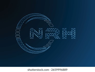 NRH low poly letter logo vector design. NRH lower poly logo design. Low poly logo.