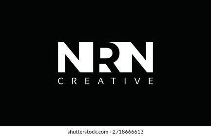 NRN letters Logo with negative space design. Letter with geometric typography. Creative Vector Illustration with letters.