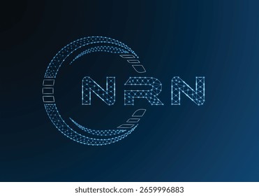 NRN low poly letter logo vector design. NRN lower poly logo design. Low poly logo.