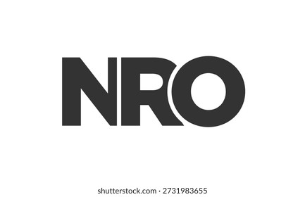 Modelo de design de logotipo NRO com texto forte e moderno. Logotipo vetorial baseado inicial com tipografia simples e mínima. Identidade da empresa na moda ideal para presença de marca de negócios.