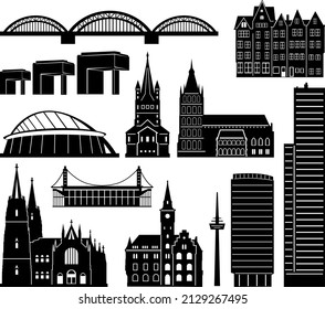 KÖLN NRW Deutschland City Skyline Vector
