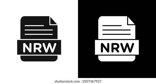 NRW File Document Icon flat line symbol set.