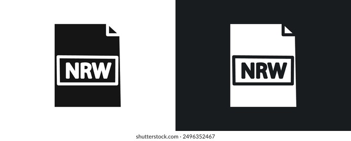 NRW File Document Icon linear graphics set vector in black