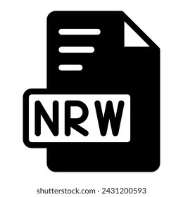 Nrw Icon Glyph design. image extension format file type icon. vector illustration