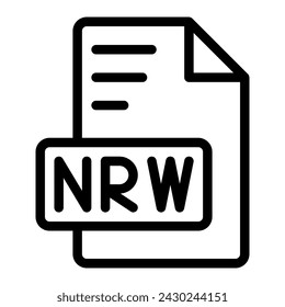 Nrw icon outline style design image file. image extension format file type icon. vector illustration