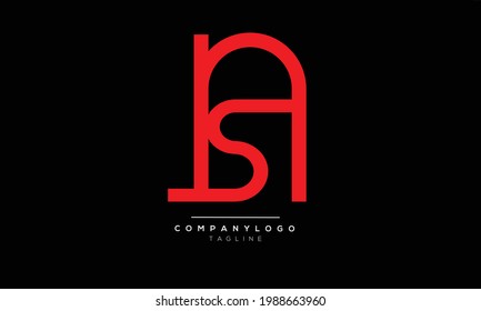 NS ANS initials monogram letter text alphabet logo design