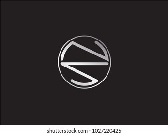 NS circle Shape Letter Design