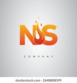 NS Creative Fire Letter Logo Design