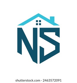 NS House Logo Design Template. Letter NS Logo for Real Estate, Construction or any House Related Business