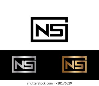 NS initial box shape Logo designs template
