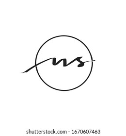 ns Initial handwriting logo concept