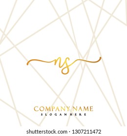 NS Initial Handwriting logo template vector