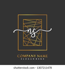 NS Initial Handwriting logo template vector