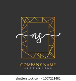 NS Initial Handwriting logo template vector