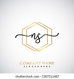 NS Initial Handwriting logo template vector