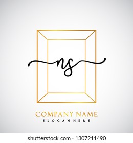 NS Initial Handwriting logo template vector