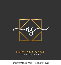 NS Initial Handwriting logo template vector