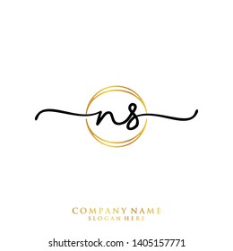 NS Initial handwriting logo template