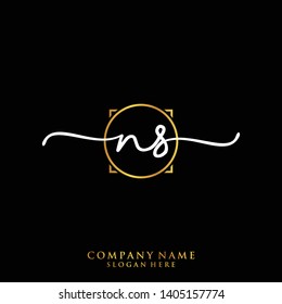 NS Initial handwriting logo template